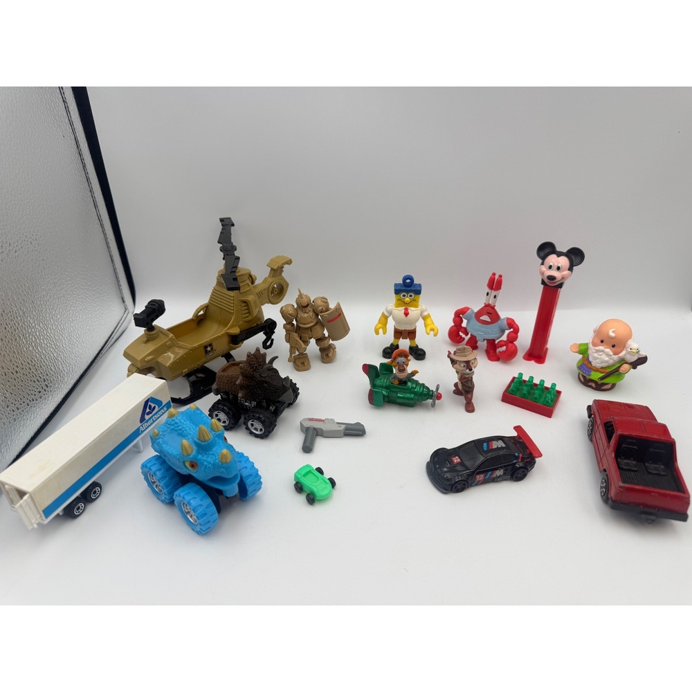 Vintage Toy Lot Matchbox Hot Wheels Disney SpongeBob Mickey Mouse Vehicles 15pc